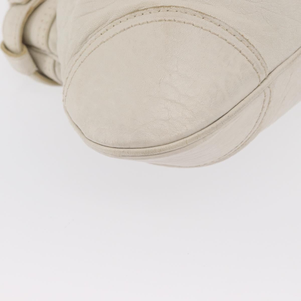 Salvatore Ferragamo Gancini handbag Leather, WHITE, LEATHER, Handbag