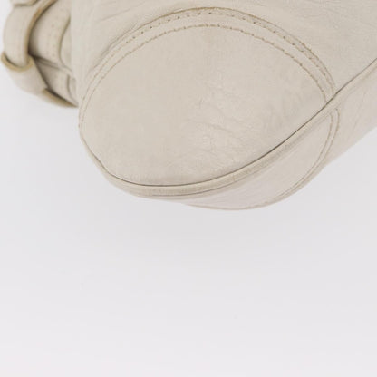 Salvatore Ferragamo Gancini handbag Leather, WHITE, LEATHER, Handbag