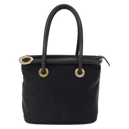 Celine Circle Logo Handbag Nylon, BLACK, NYLON, Handbag