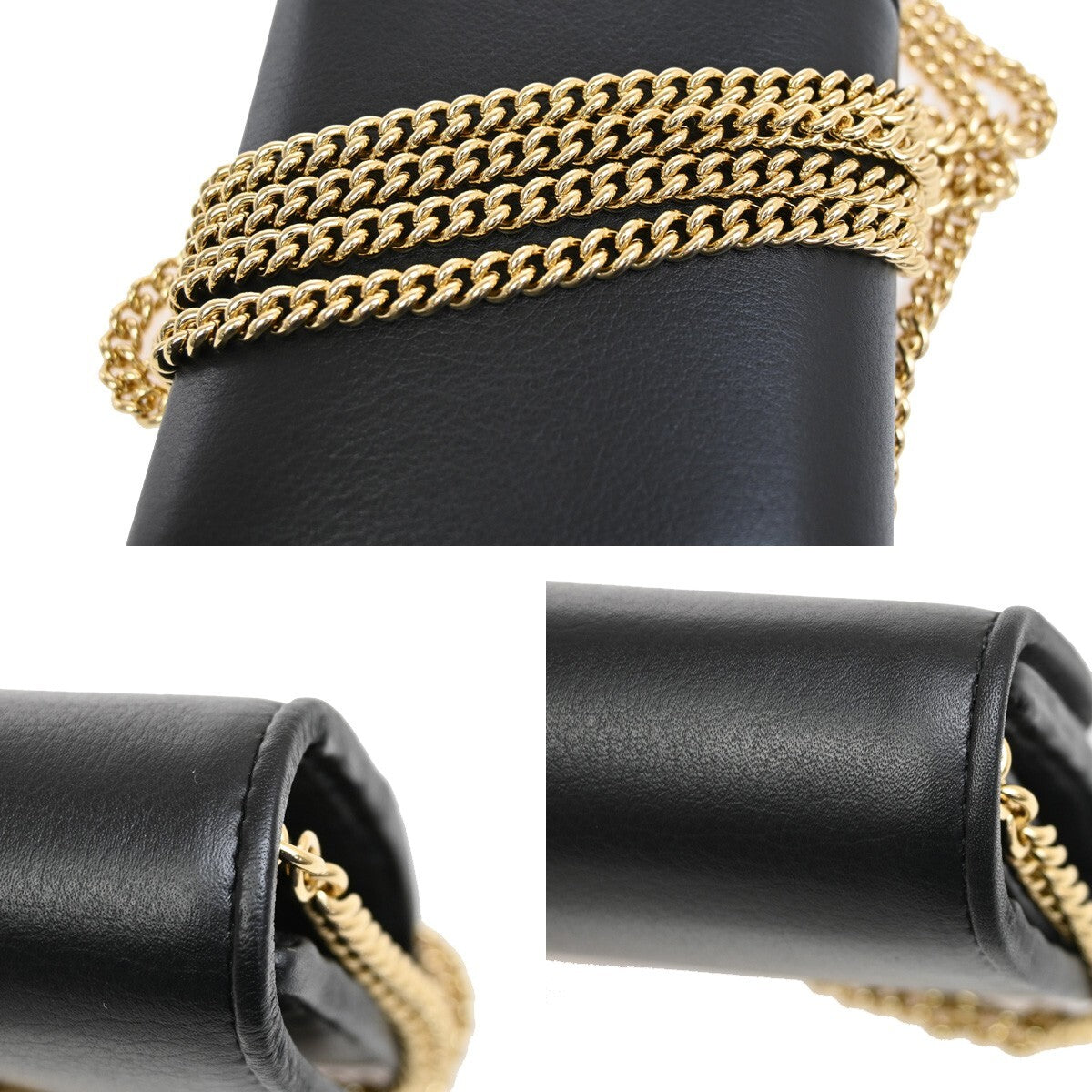 Gucci Blondie NM Chain Flap Bag Leather, BLACK, LEATHER, Shoulder bag