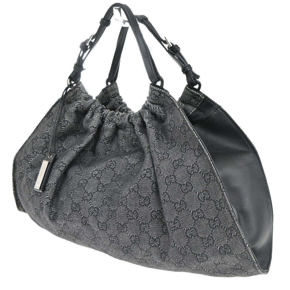 Gucci Hobo Shoulder Bag Canvas, BLACK, CANVAS, Shoulder bag