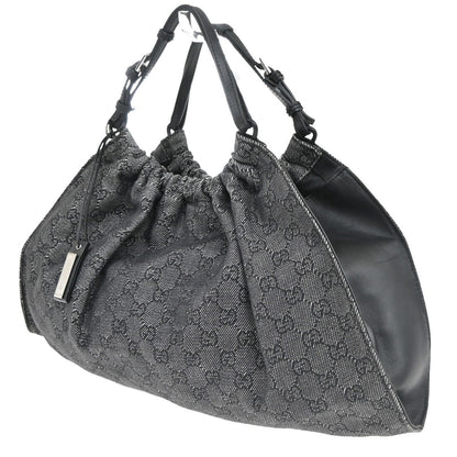 Gucci Hobo Shoulder Bag Canvas, BLACK, CANVAS, Shoulder bag