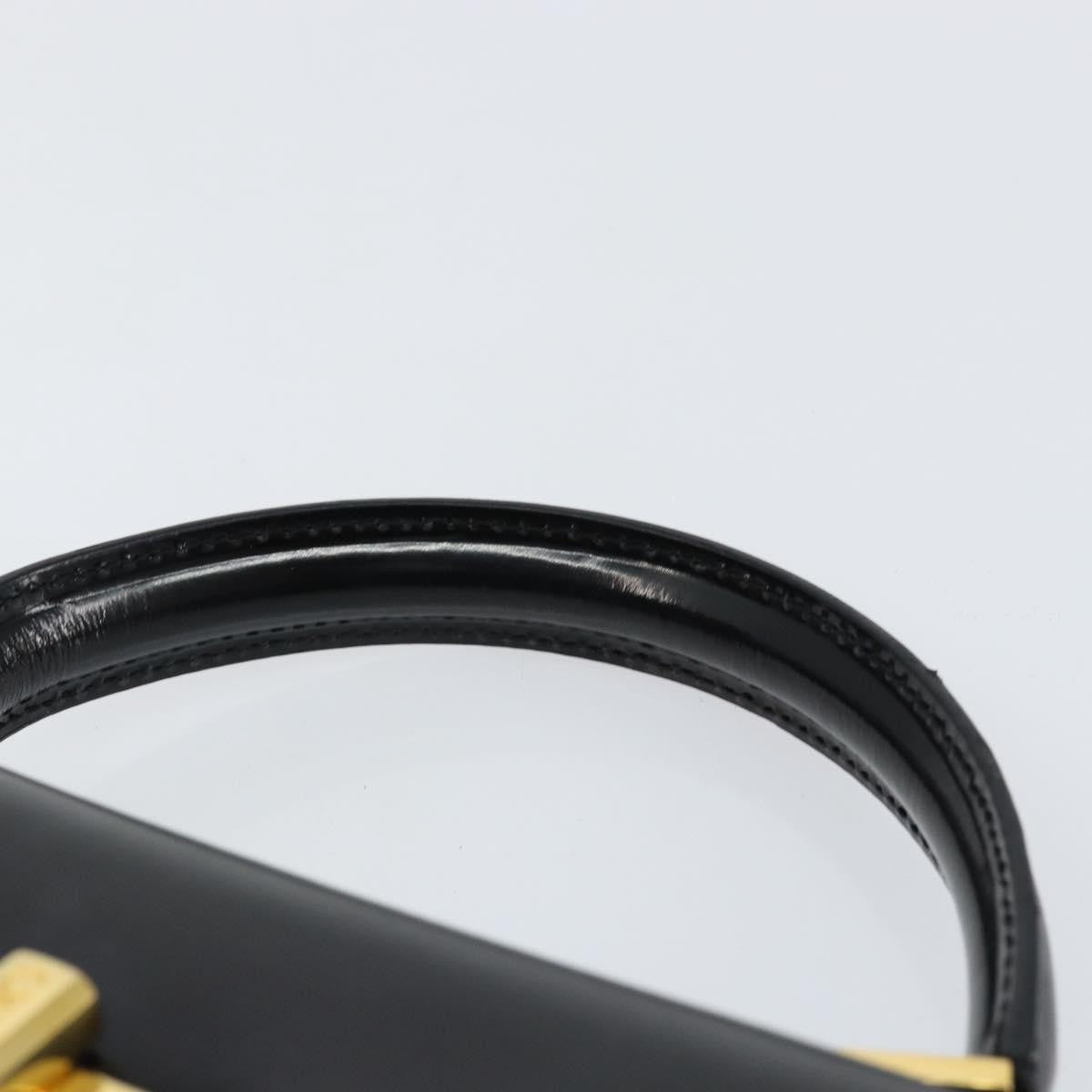 Celine Vintage Convertible Turnlock Top Handle Bag Leather, BLACK, LEATHER, Handbag