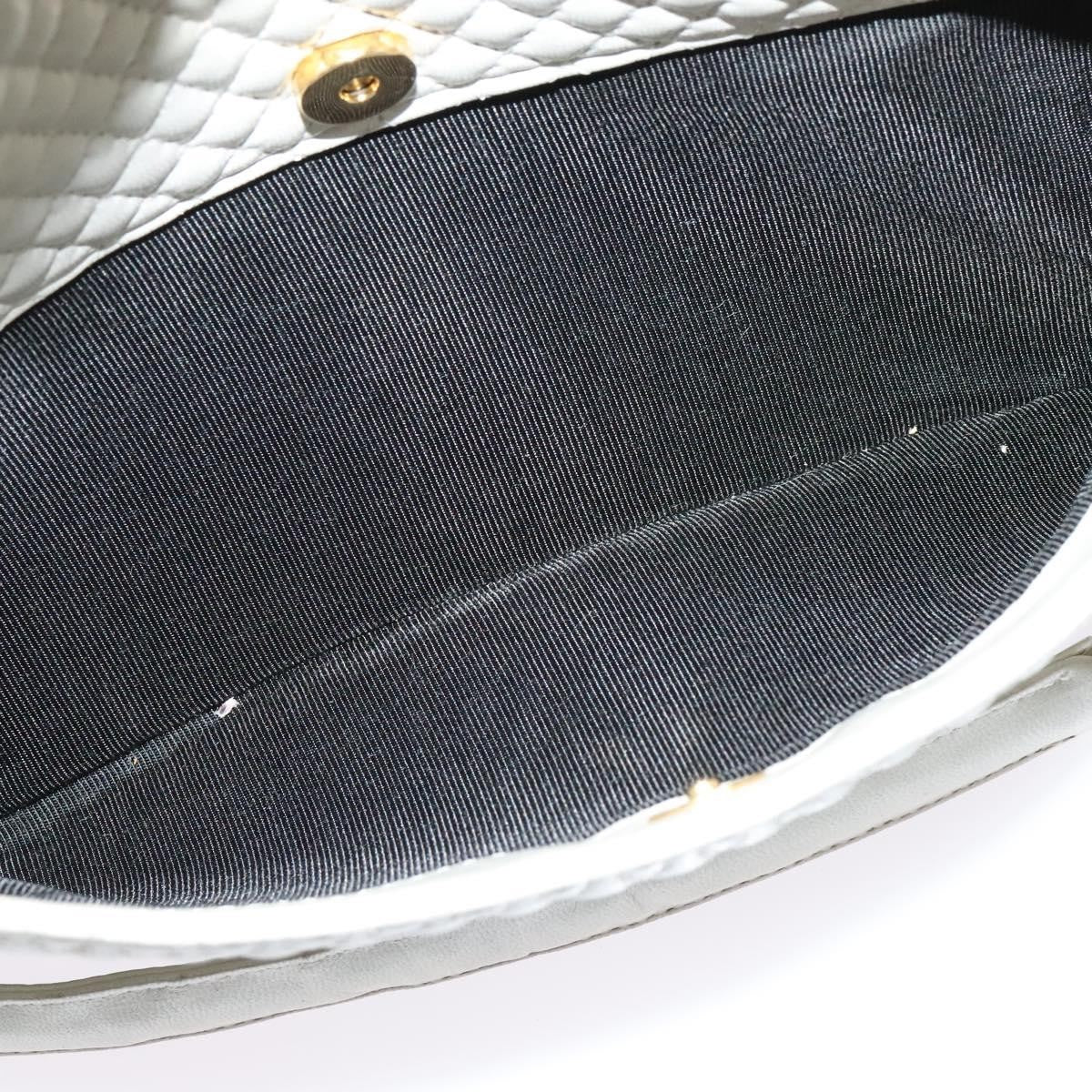 Bally Vintage Chain Shoulder Bag Quilted Leather, Ecru, Leather, Shoulder Bag