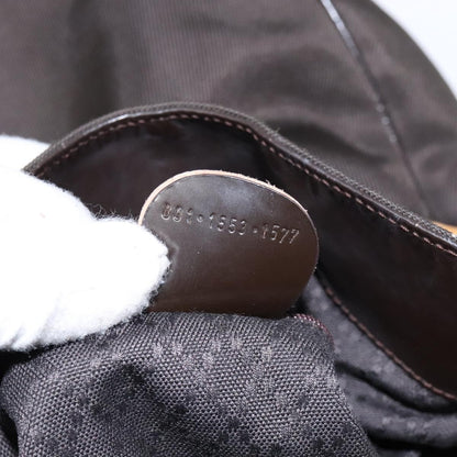 Gucci Vintage Bamboo Shoulder Bag Nylon, BROWN, NYLON, Shoulder bag