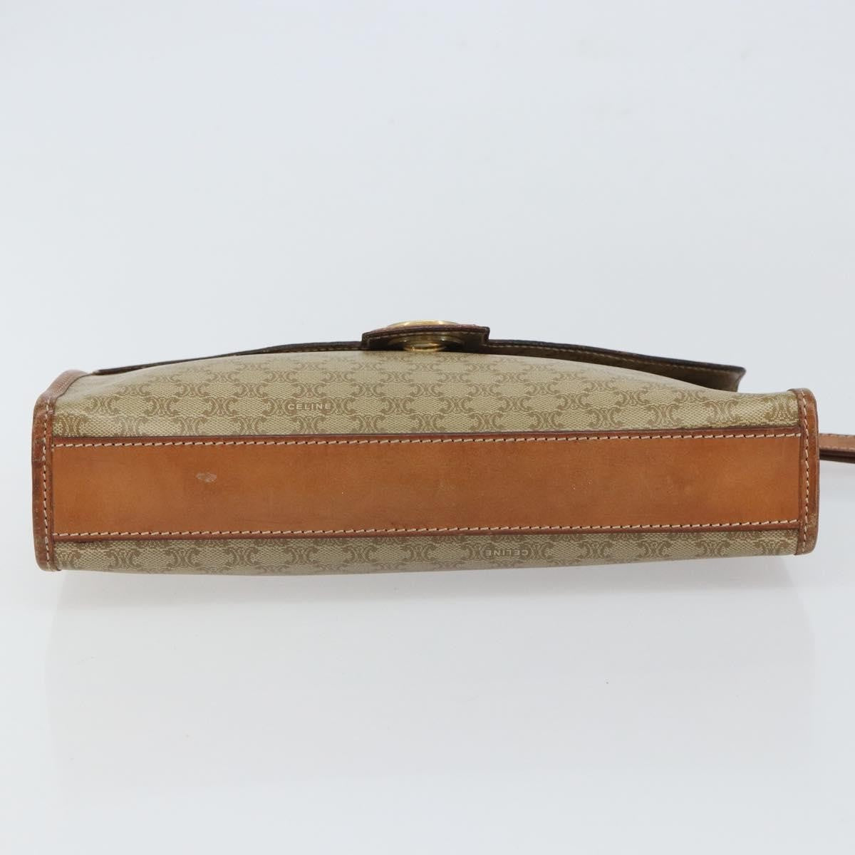 Celine Circle Logo Macadam Pouch Canvas and Leather, BEIGE, CANVAS, Clutche & pouche