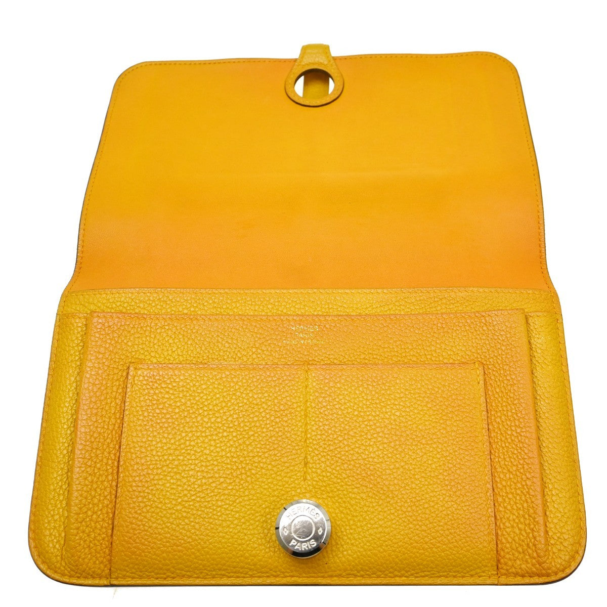 Hermes Dogon Duo Combined Wallet Leather, Yellow, Leather, Wallet