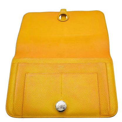 Hermes Dogon Duo Combined Wallet Leather, Yellow, Leather, Wallet