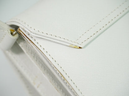 Salvatore Ferragamo Gancini handbag Leather, WHITE, LEATHER, Handbag
