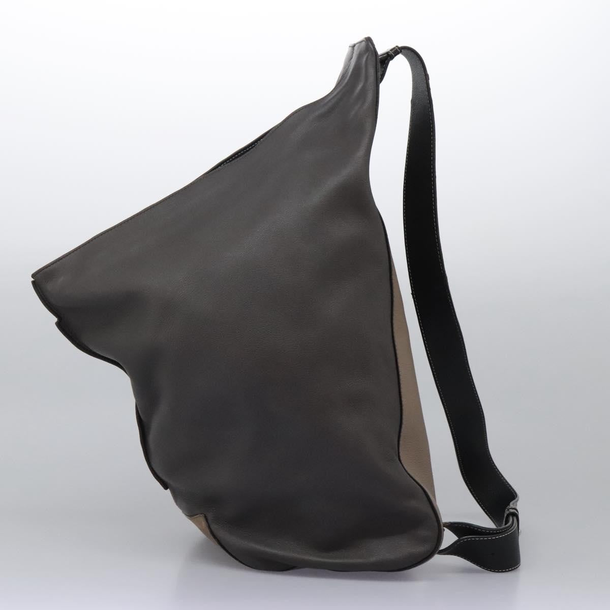 Loewe Anton Sling Bag Leather, Gray, Leather, Backpack
