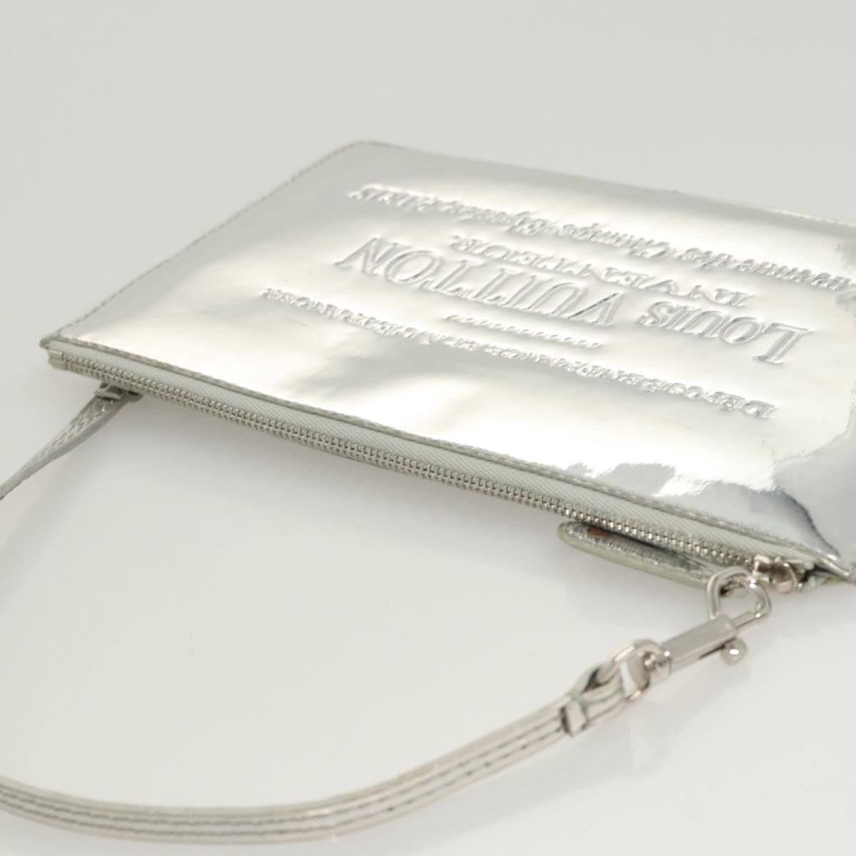 Louis Vuitton Pochette Plate Monogram mirror, SILVER, PATENT_LEATHER, Clutche & pouche
