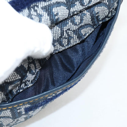 Christian Dior Saddle Zip Pouch Diorissimo Canvas, NAVY, CANVAS, Clutche & pouche