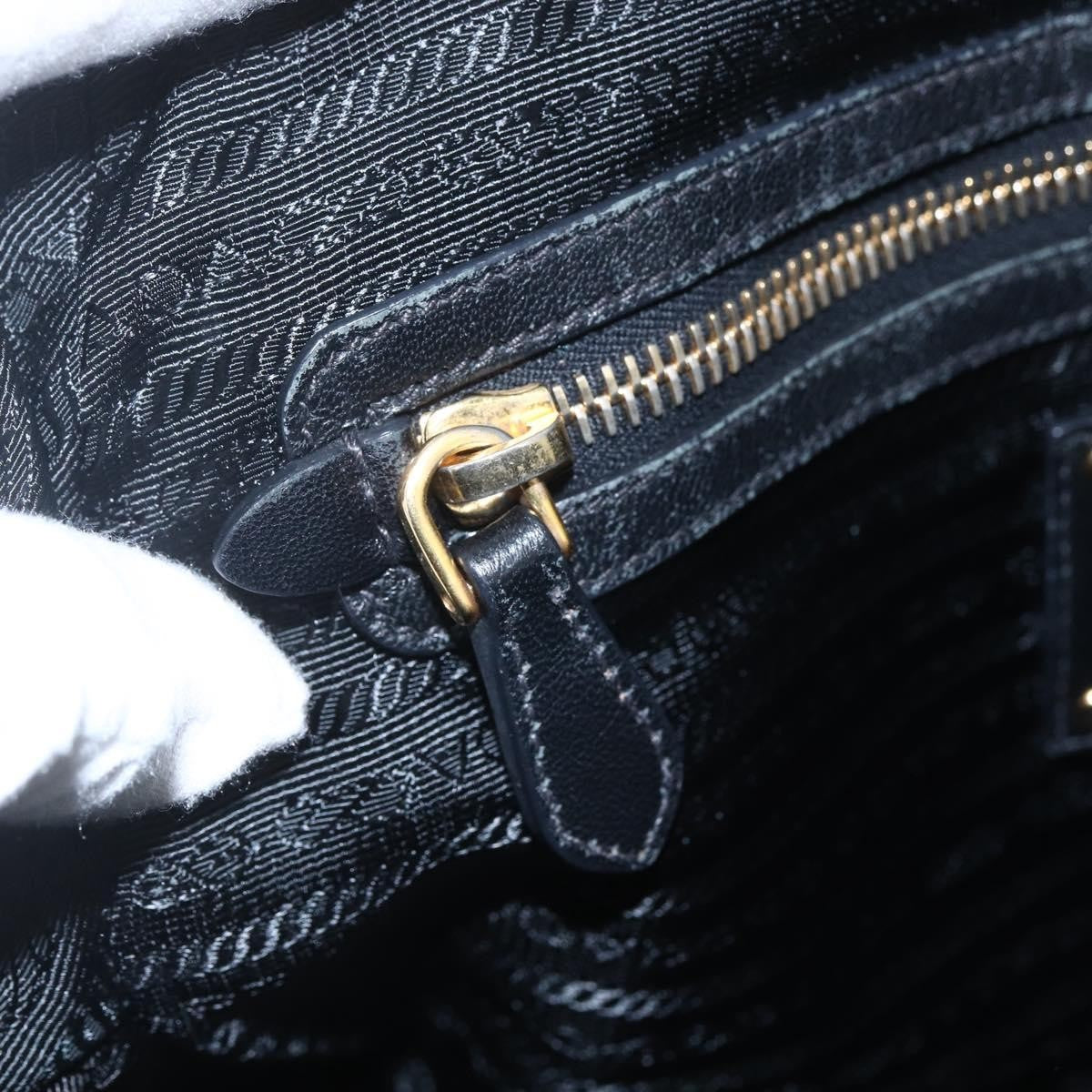 Prada Vintage Handbag Leather, BLACK, LEATHER, Handbag