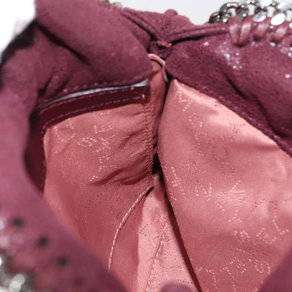 Stella McCartney Falabella Fold Over Crossbody Bag Shaggy Deer, Burgundy, Polyester, Shoulder Bag