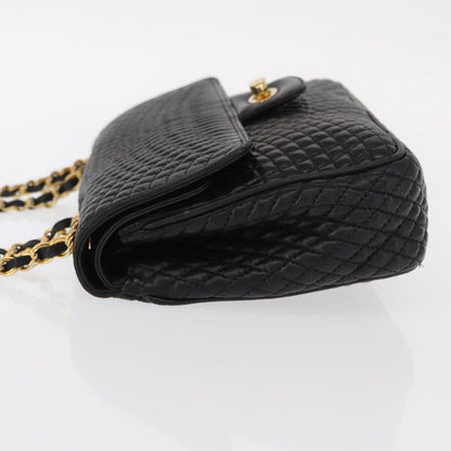 Bally Vintage Chain Shoulder Bag Quilted Leather, Black, Leather, Shoulder Bag
