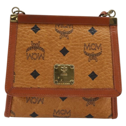 MCM Visetos Shoulder bag Canvas and Leather, BROWN, CANVAS, Shoulder bag