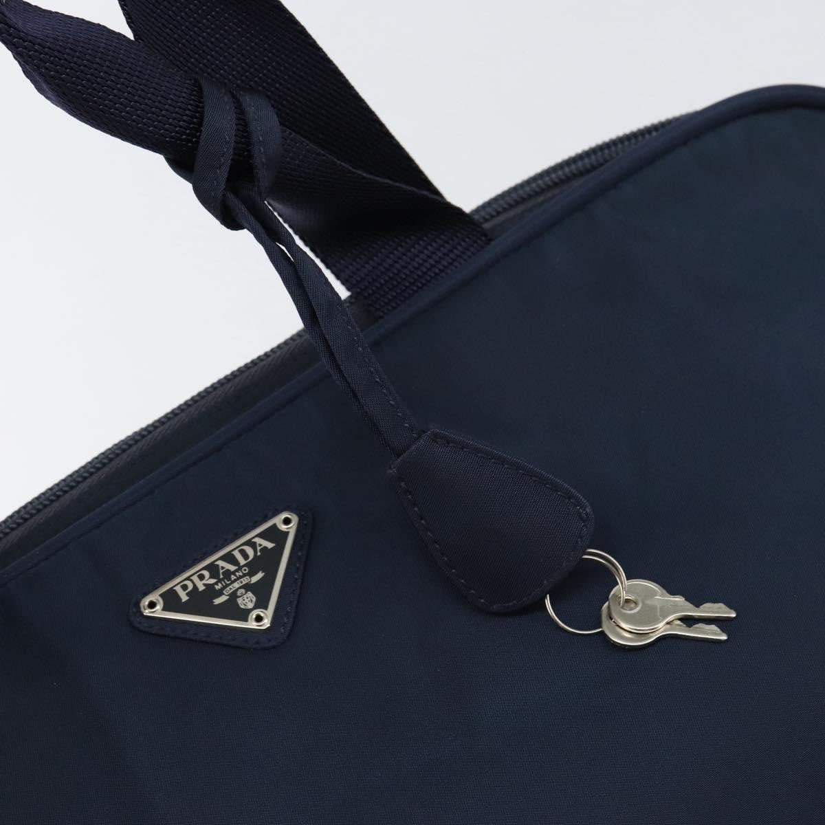 Prada Zip Around Tote Tessuto, Navy, Nylon, Handbag