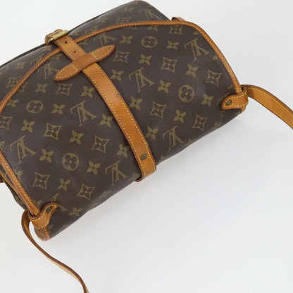 Louis Vuitton Saumur Handbag Monogram Canvas, BROWN, CANVAS, Shoulder bag
