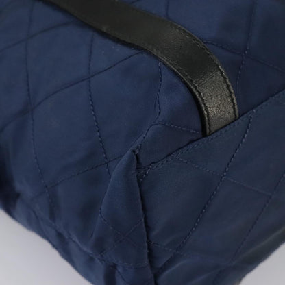 Prada Chain Shoulder Bag Quilted Tessuto, NAVY, NYLON, Shoulder bag