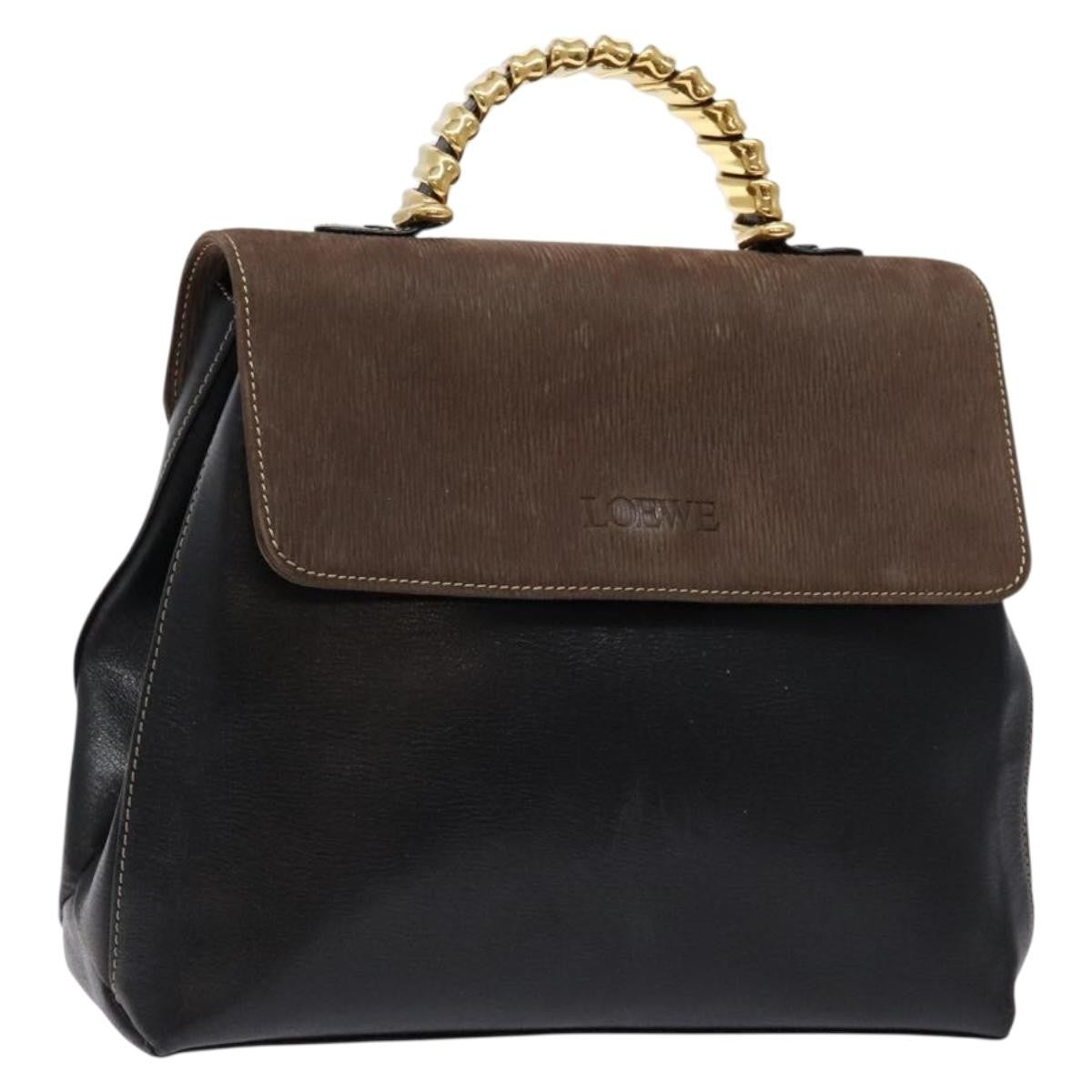 Loewe Vintage Velazquez Top Handle Bag Leather, BROWN, LEATHER, Handbag