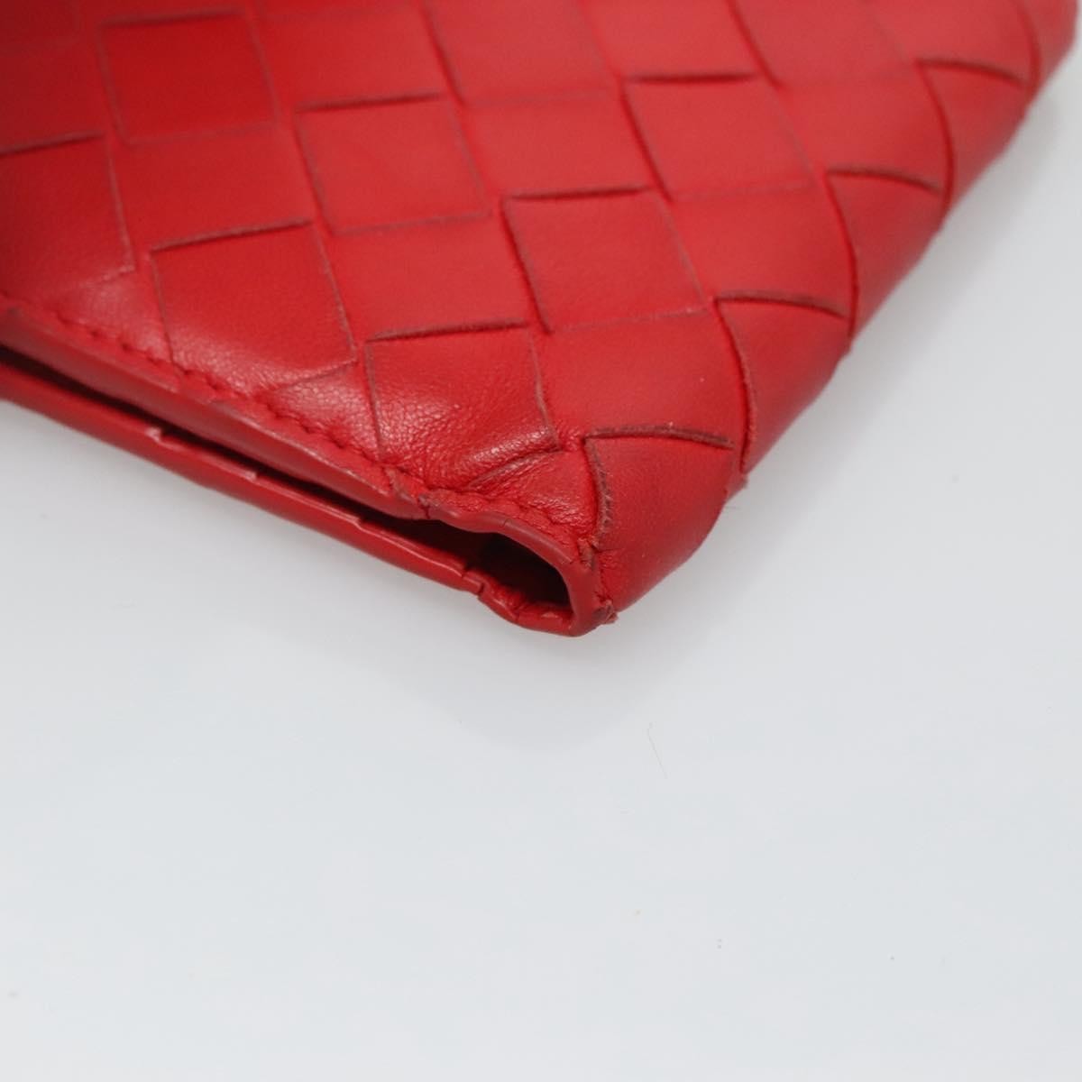 Bottega Veneta Bifold Coin Pocket Card Holder Intrecciato Nappa, RED, LEATHER, Wallets