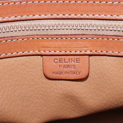 Celine Vintage Macadam Handbag Canvas and Leather, BROWN, CANVAS, Handbag