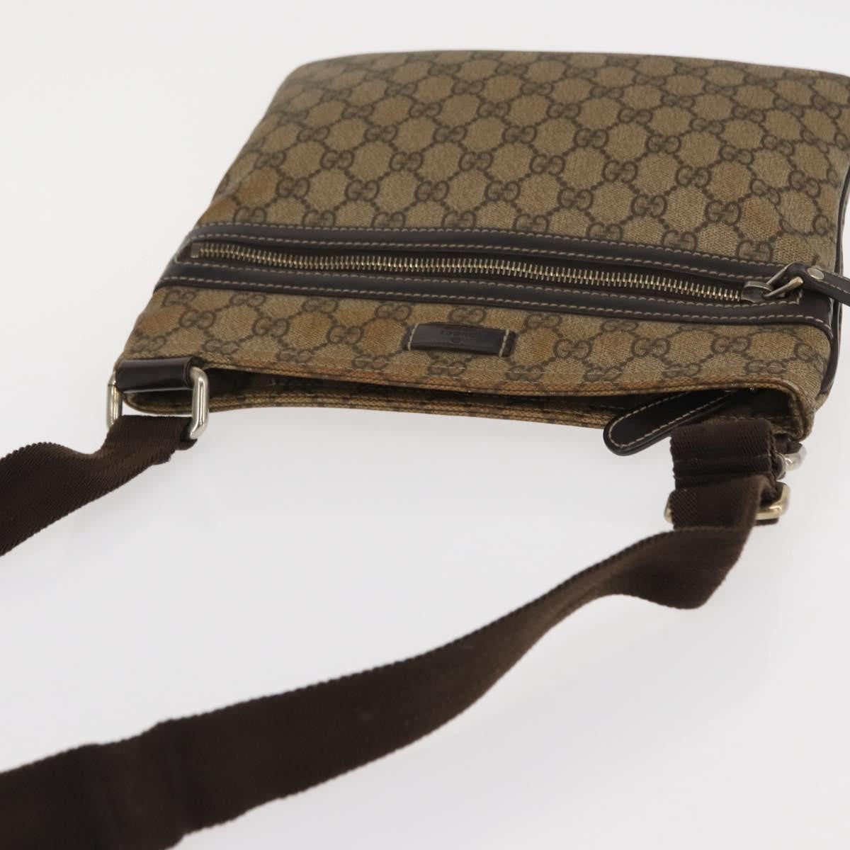 Gucci Flat Messenger Bag GG Coated Canvas, BEIGE, PVC, Shoulder bag