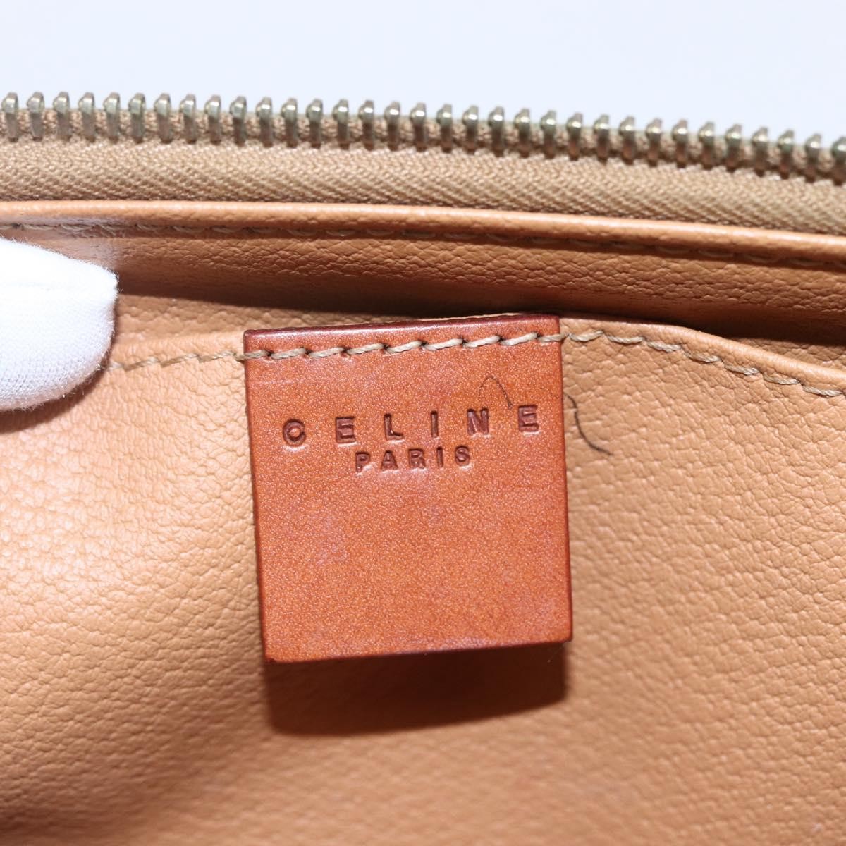 Celine Macadam Pochette Canvas and Leather, BROWN, CANVAS, Clutche & pouche