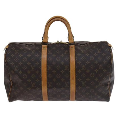 Louis Vuitton Keepall Bag Monogram Canvas, BROWN, CANVAS, Travel bag
