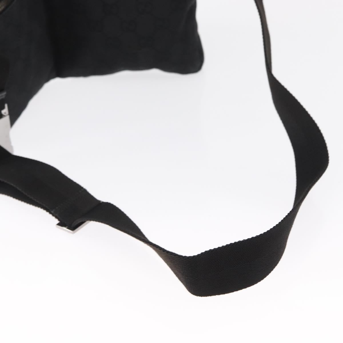 Gucci Vintage Double Belt Bag GG Canvas with Leather, BLACK, CANVAS, Clutche & pouche