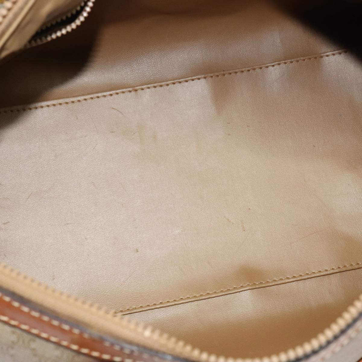 Celine Macadam Handbag Macadam with leather, BEIGE, CANVAS, Handbag