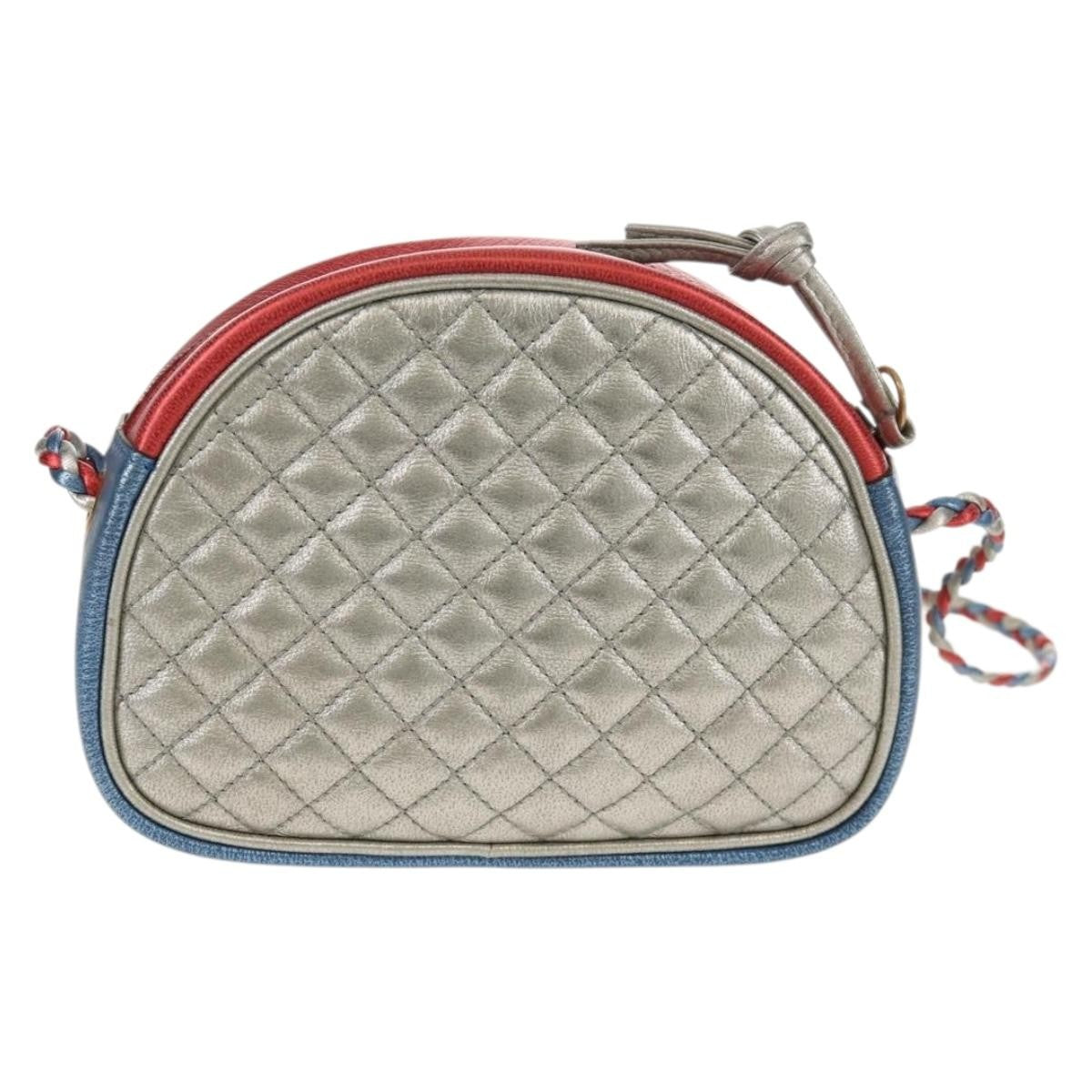 Gucci Trapuntata Camera Shoulder Bag Lambskin, BLUE, LEATHER, Shoulder bag