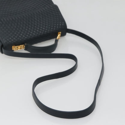 Bally Vintage Handbag Quilted Leather, NAVY, LEATHER, Handbag