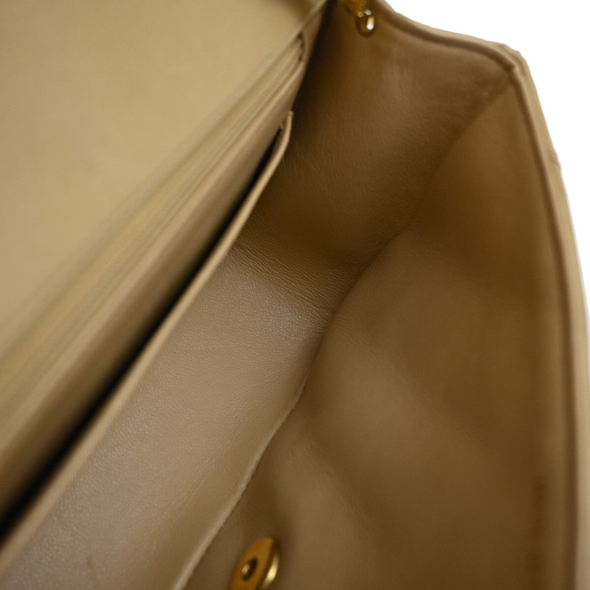 Chanel Vintage Diana Flap Bag Quilted Lambskin, BEIGE, LEATHER, Shoulder bag