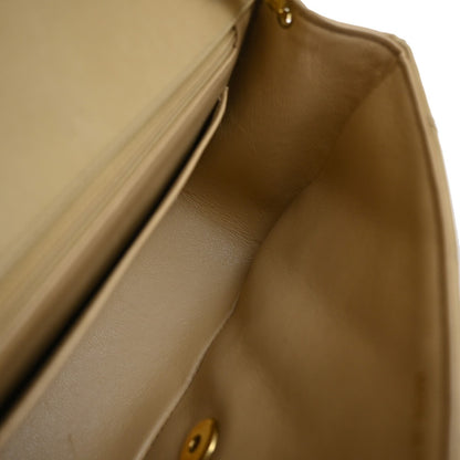 Chanel Vintage Diana Flap Bag Quilted Lambskin, BEIGE, LEATHER, Shoulder bag
