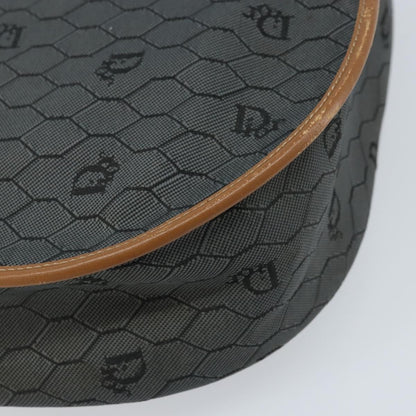 Christian Dior Vintage Honeycomb Flap Crossbody Bag Canvas and Leather, BLACK, CANVAS, Shoulder bag
