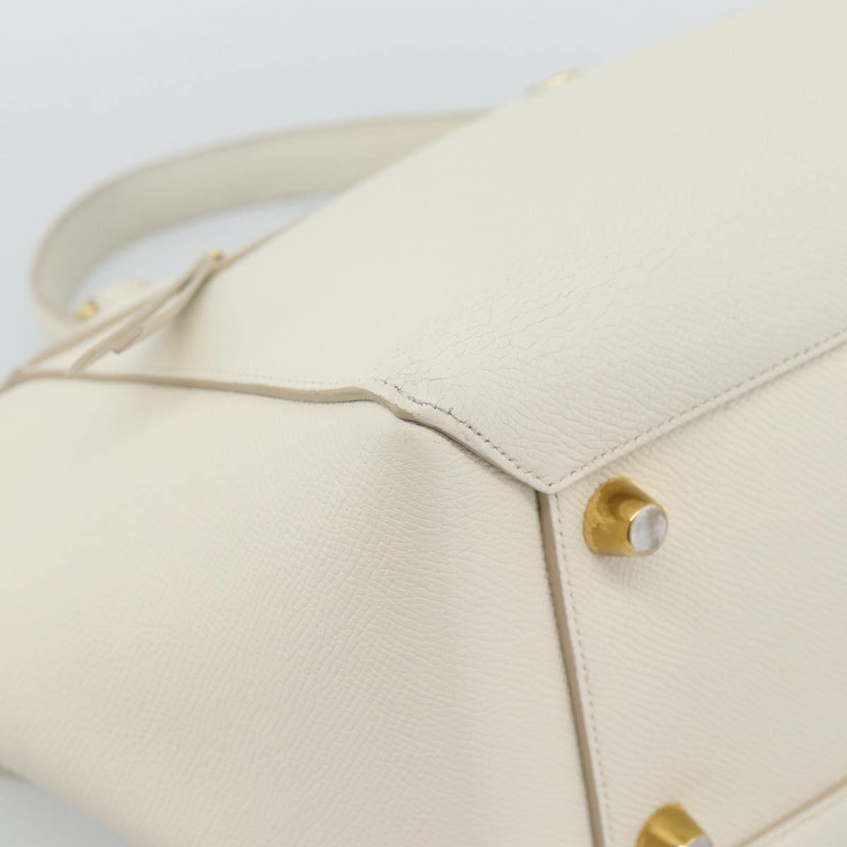 Celine Belt Bag Textured Leather, White, Leather, Handbag