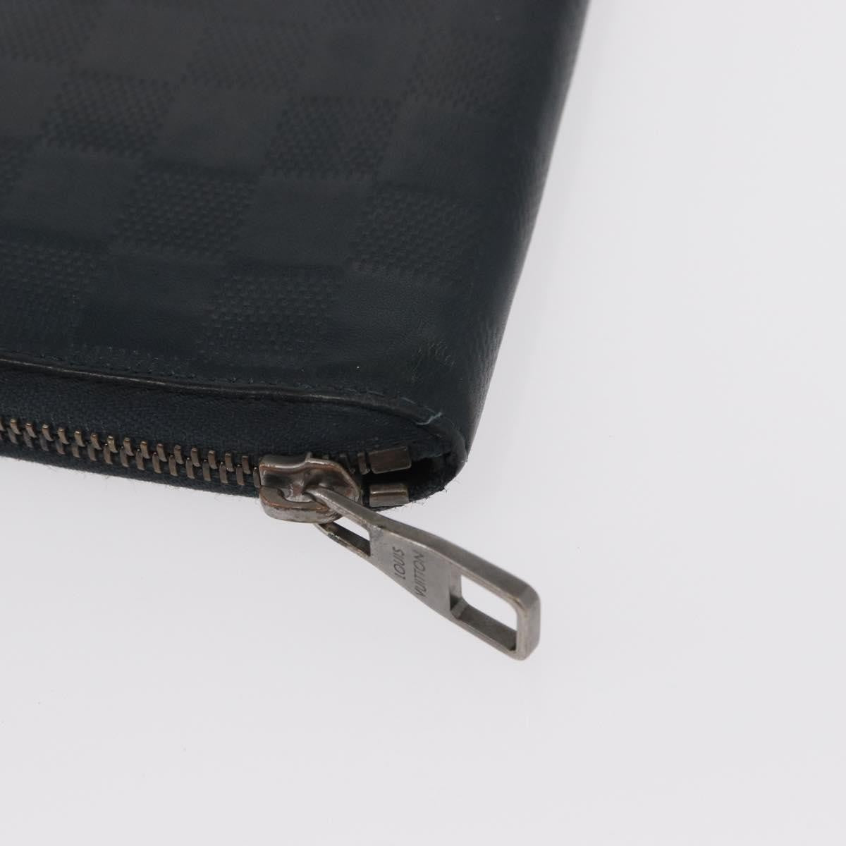 Louis Vuitton Zippy wallet vertical Damier Infini Leather, NAVY, LEATHER, Wallets