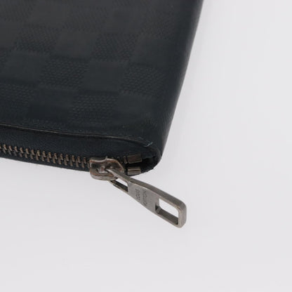 Louis Vuitton Zippy wallet vertical Damier Infini Leather, NAVY, LEATHER, Wallets