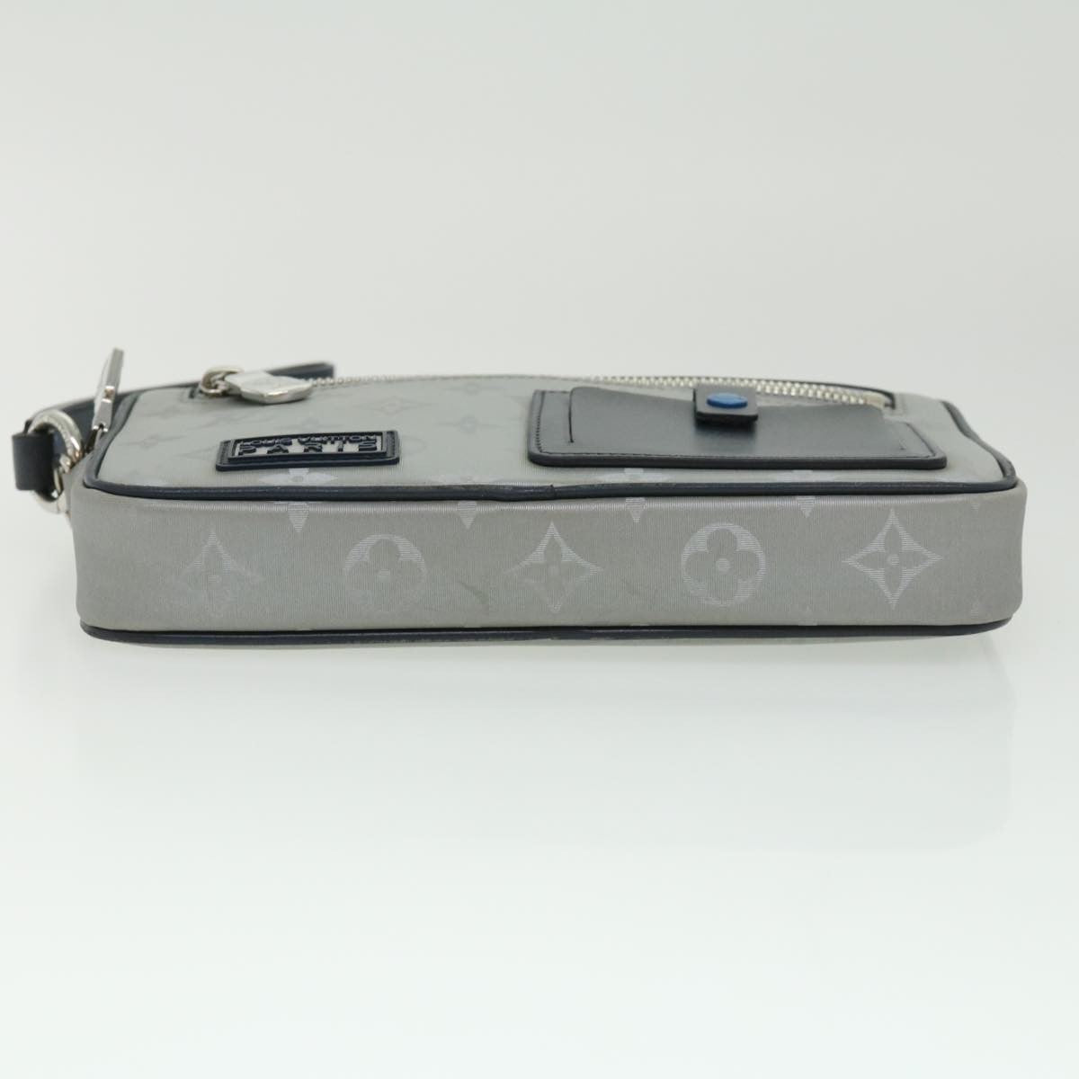 Louis Vuitton Alpha Clutch Limited Edition Monogram Satellite Canvas, SILVER, NYLON, Clutche & pouche