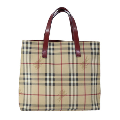 Burberry Top Handle Tote Haymarket Coated Canvas, BEIGE, PVC, Tote bag
