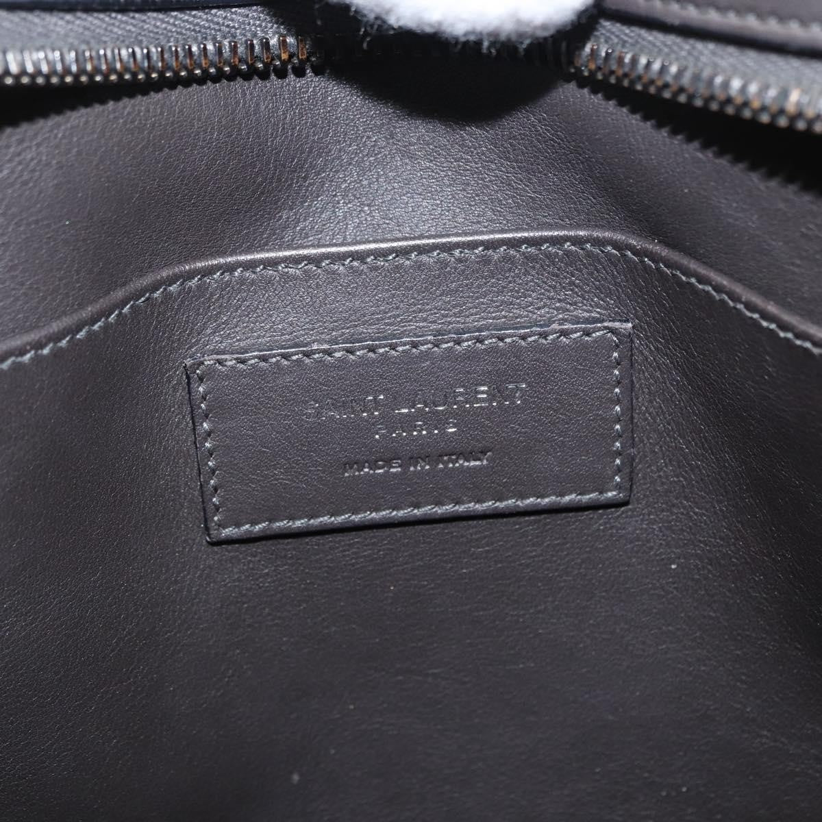 Saint Laurent Monogram Cabas Leather, GRAY, LEATHER, Tote bag