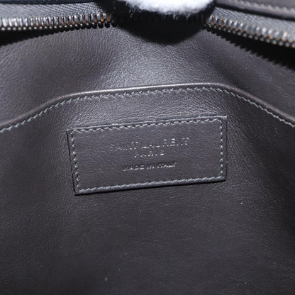 Saint Laurent Monogram Cabas Leather, GRAY, LEATHER, Tote bag
