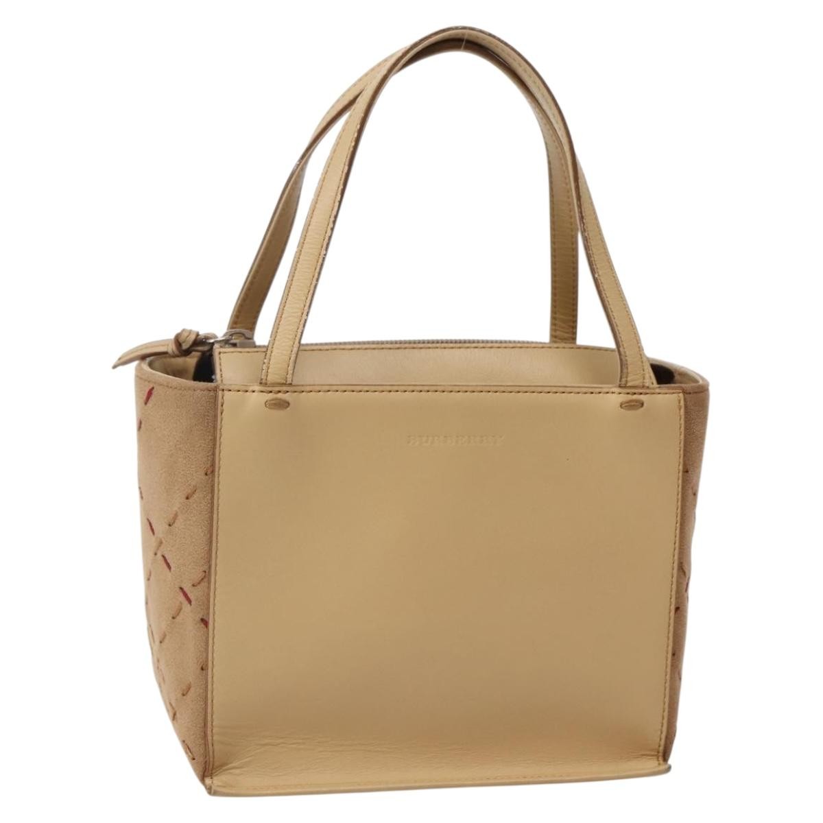 Burberry Vintage Handbag Leather, BEIGE, LEATHER, Handbag