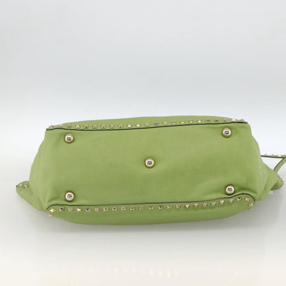 Valentino Garavani Rockstud Tote Textured Leather, GREEN, LEATHER, Tote bag