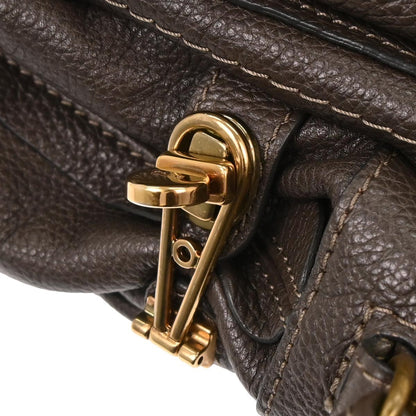 Chloe Paraty Top Handle Bag Leather, BROWN, LEATHER, Handbag