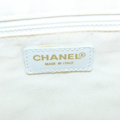 Chanel Surpique Zip Around Satchel Quilted Leather, WHITE, LEATHER, Handbag