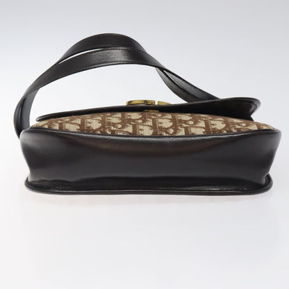 Christian Dior Vintage CD Flap Shoulder Bag Canvas, BROWN, CANVAS, Shoulder bag