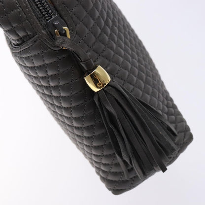 Bally Vintage Handbag Quilted Leather, GRAY, LEATHER, Handbag