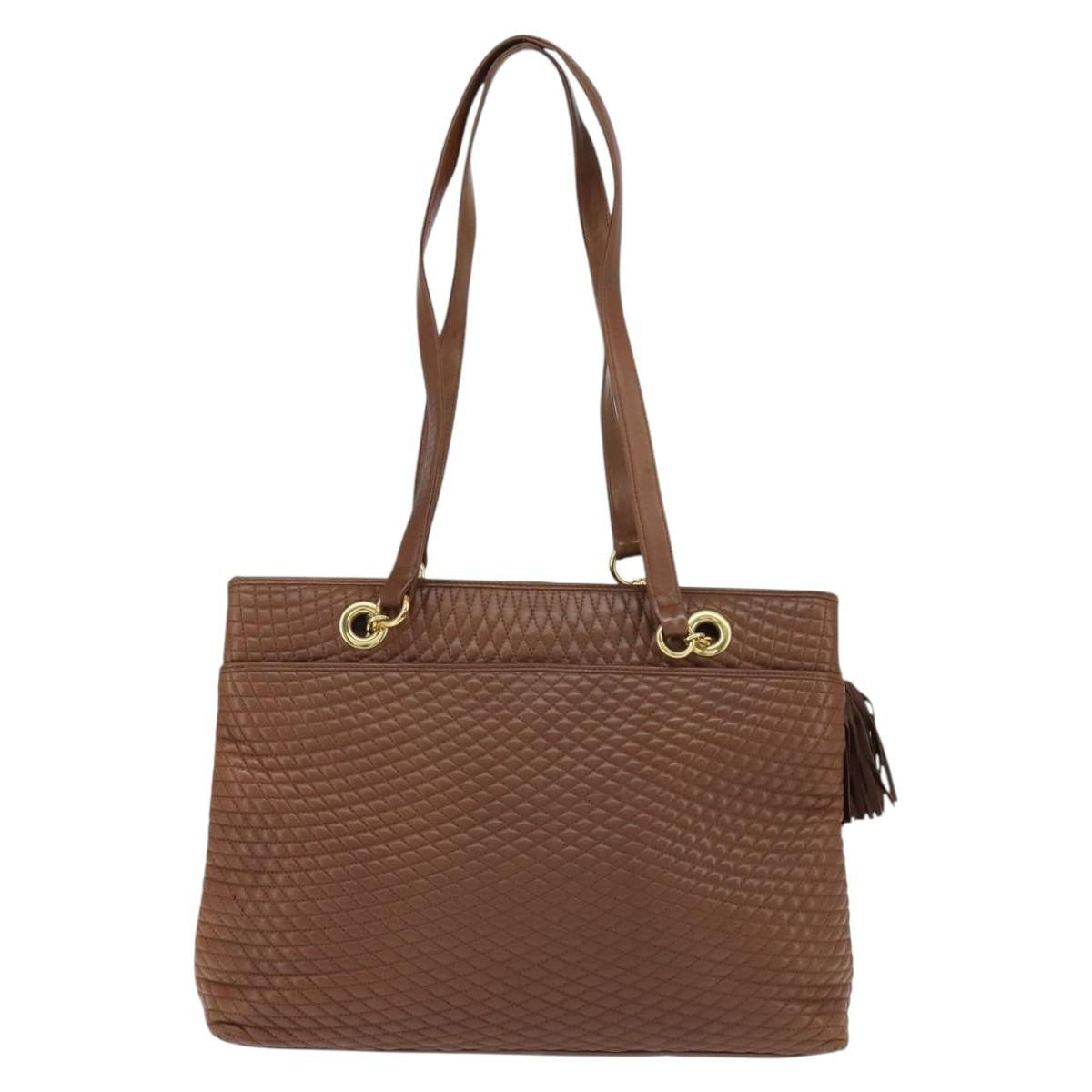 Bally Vintage Tote Bag Leather, Brown, Leather, Tote Bag